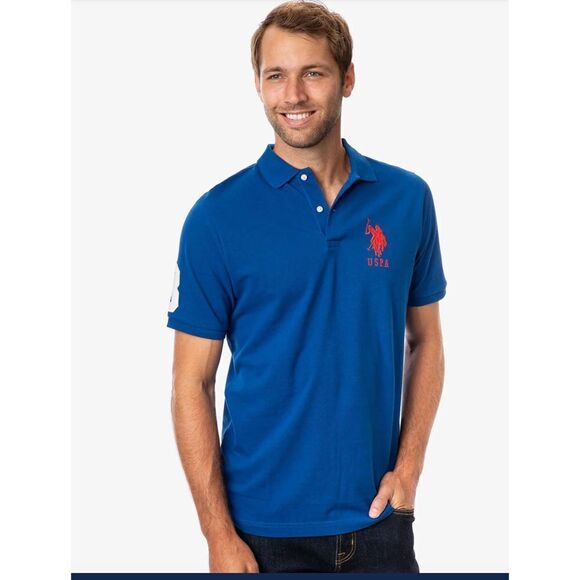 BIG LOGO U.S. POLO ASSN SHIRT BLUE SIZE XL - Picture 1 of 10